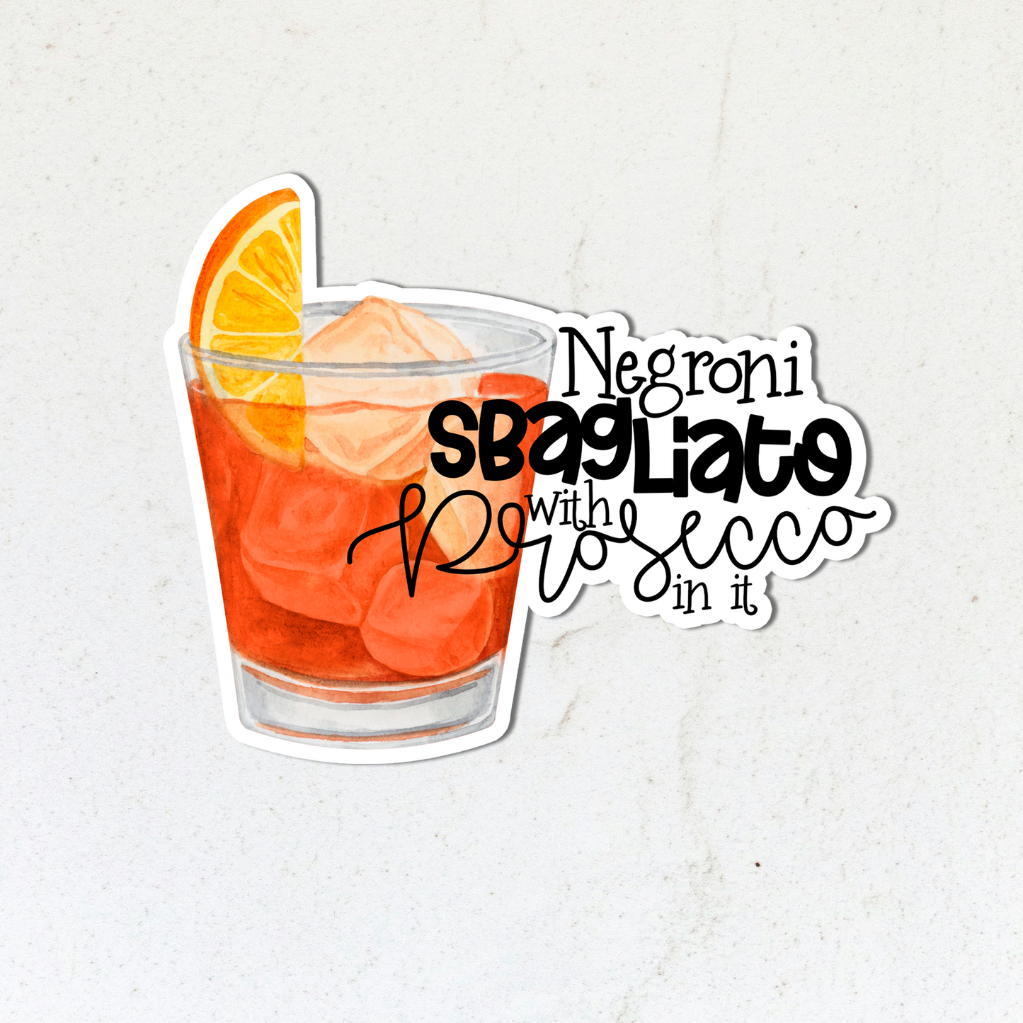 Negroni Sbagliato With Prosecco In It | Vinyl Sticker