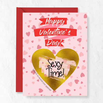 Happy Valentine's Day Scratch off Greeting Card