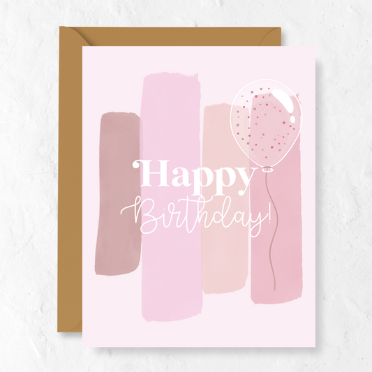 Pink Happy Birthday | Greeting Card