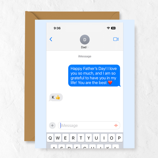 Dad Texting Thumbs Up | Greeting Card