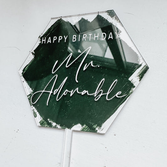 Acrylic Cake Topper | Hexagon