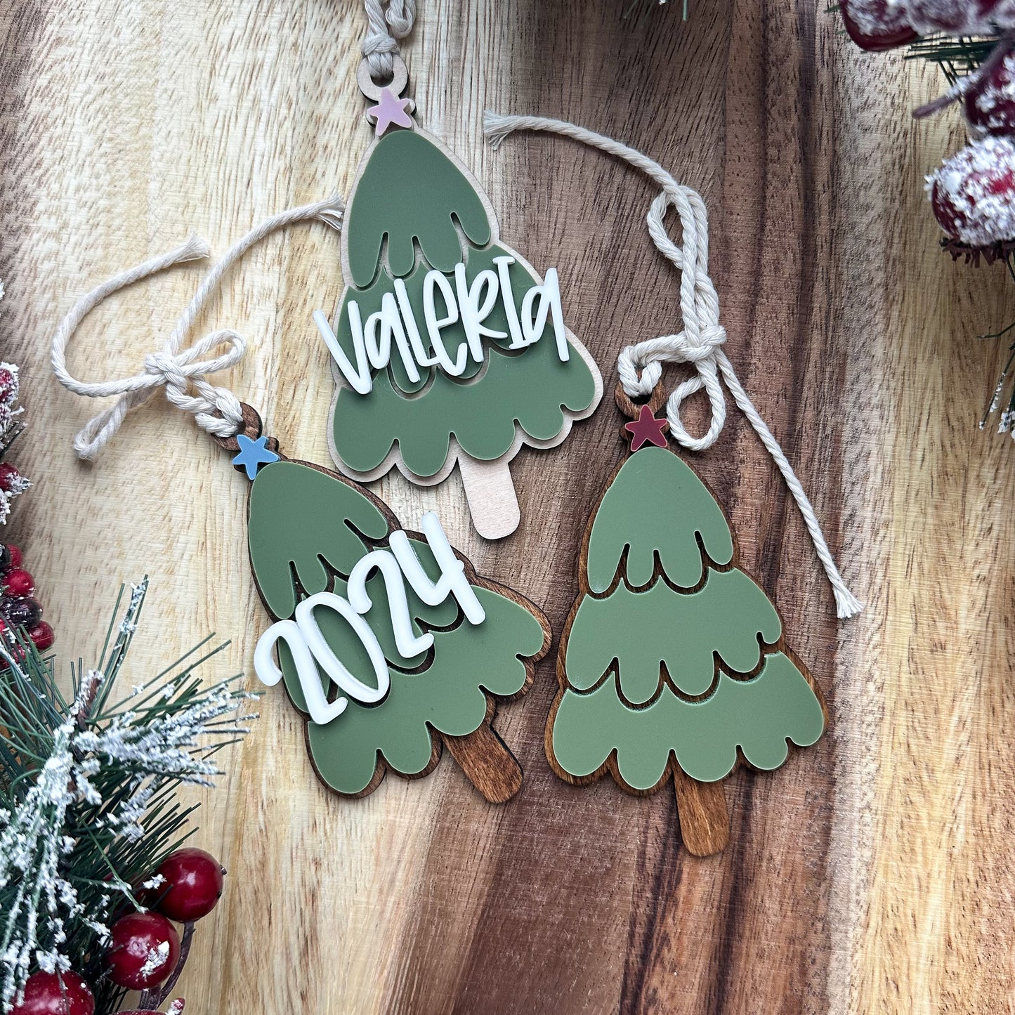 Wood Tree Ornament or Stocking Tag