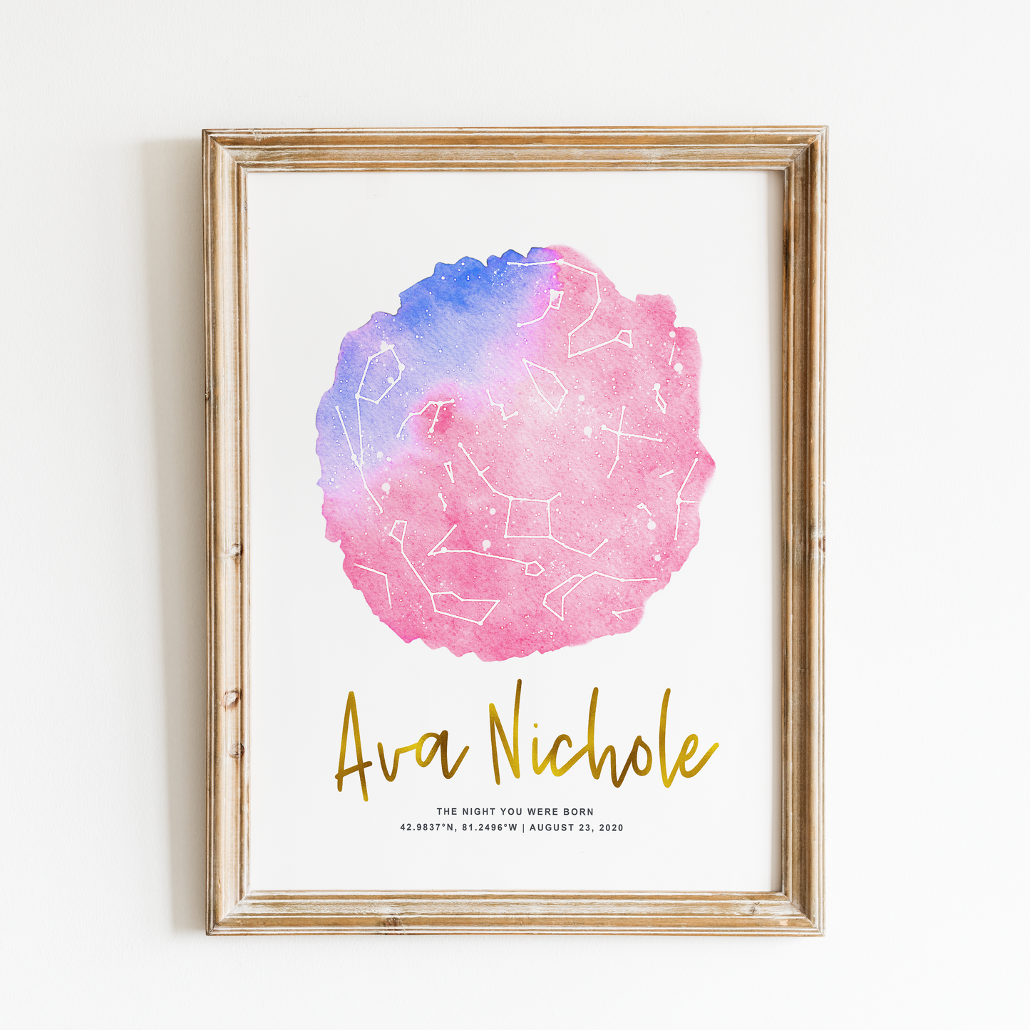 Cotton Candy Watercolour | Night Sky Print