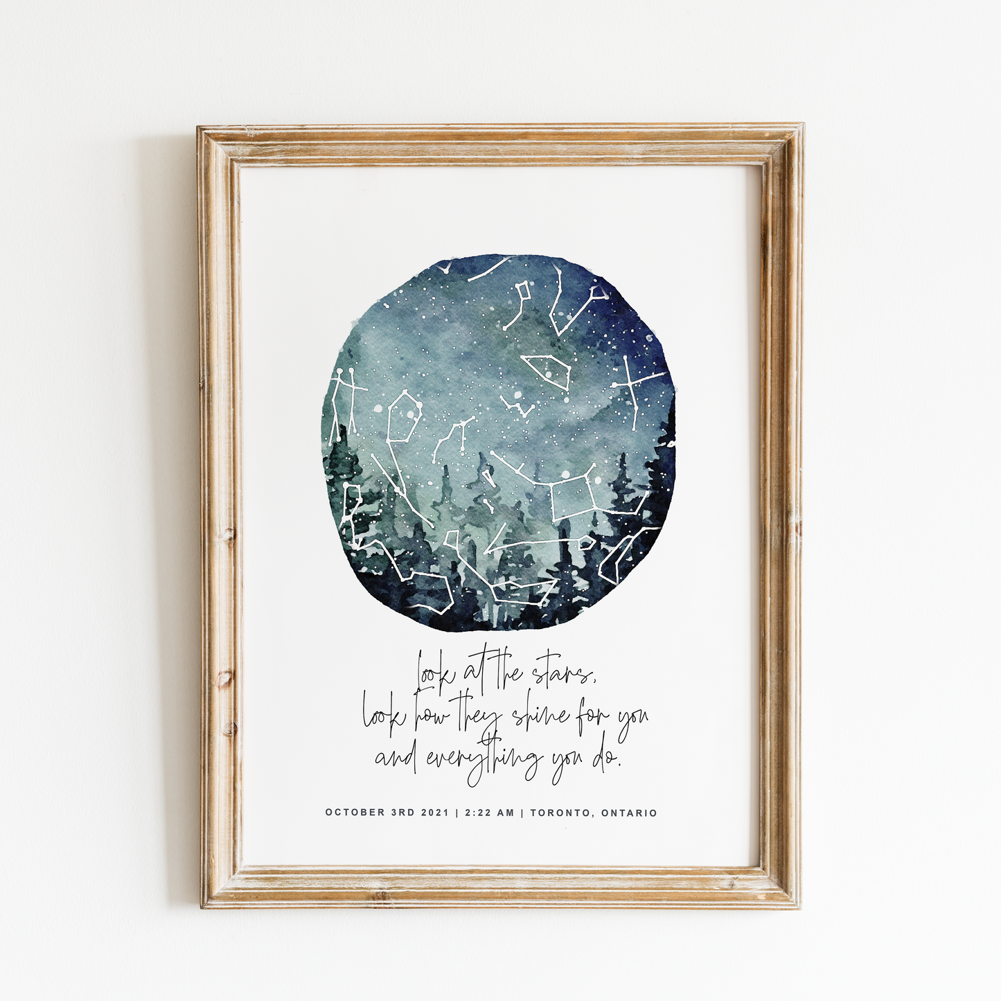 Forest Watercolour | Night Sky Print