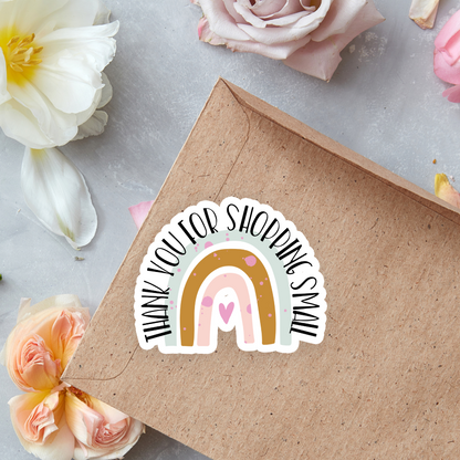 Rainbow Thank You For Shopping Small Labels | Small Business