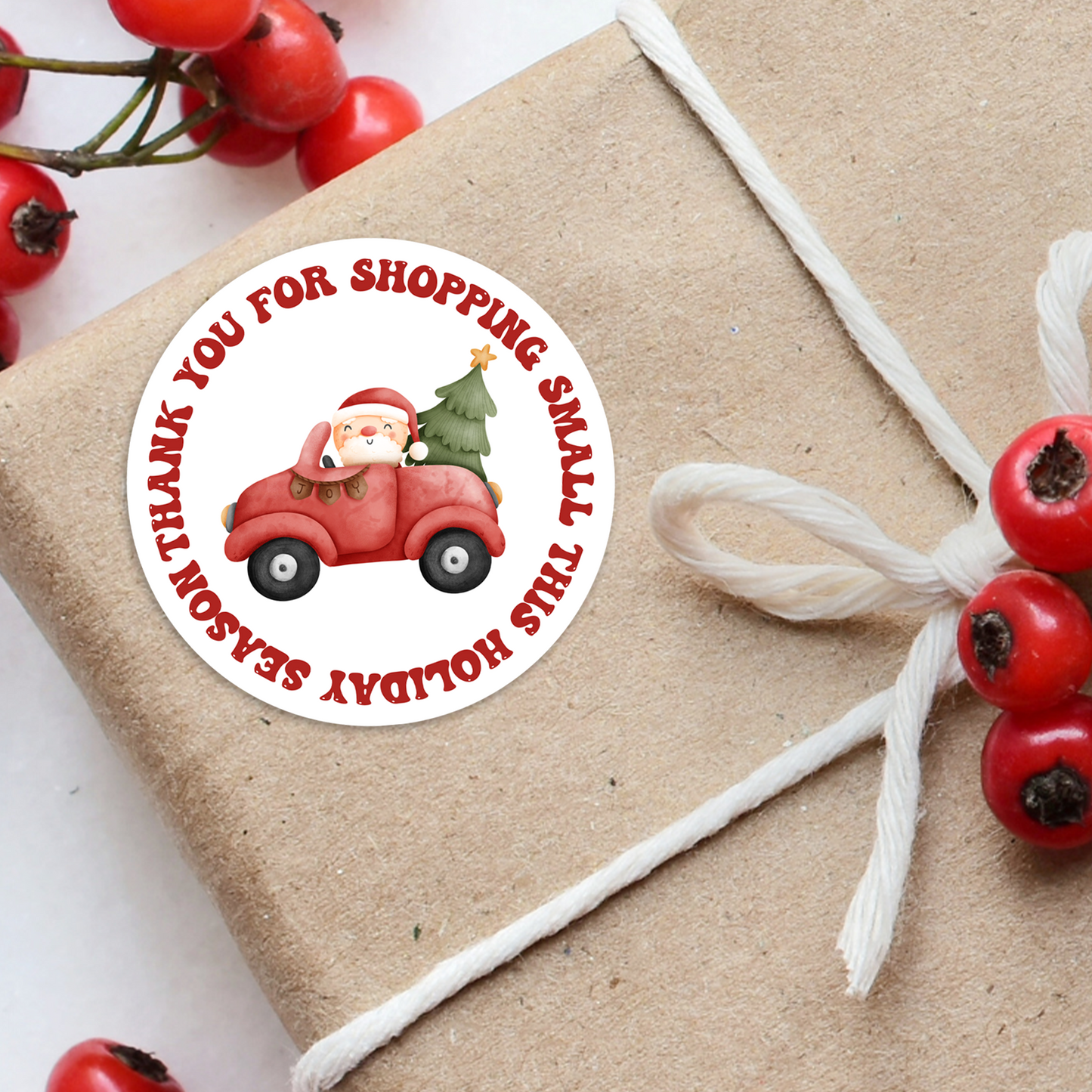 Thank You For Shopping Small This Holiday Season Labels | Small Business