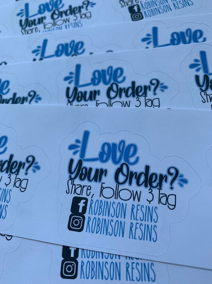 Love Your Order Social Media Labels | Small Business Stickers