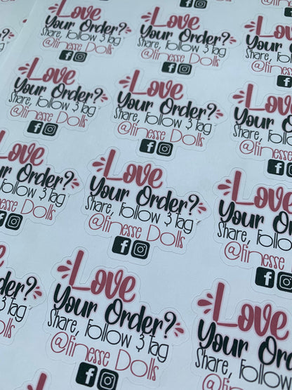 Love Your Order Social Media Labels | Small Business Stickers