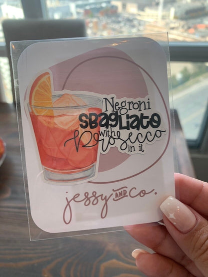 Negroni Sbagliato With Prosecco In It | Vinyl Sticker