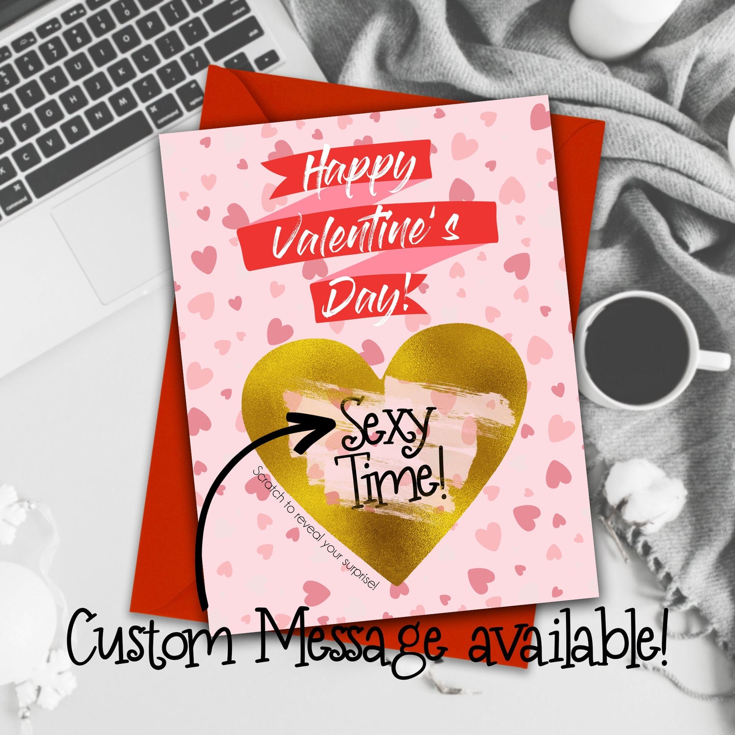 Happy Valentine's Day Scratch off Greeting Card