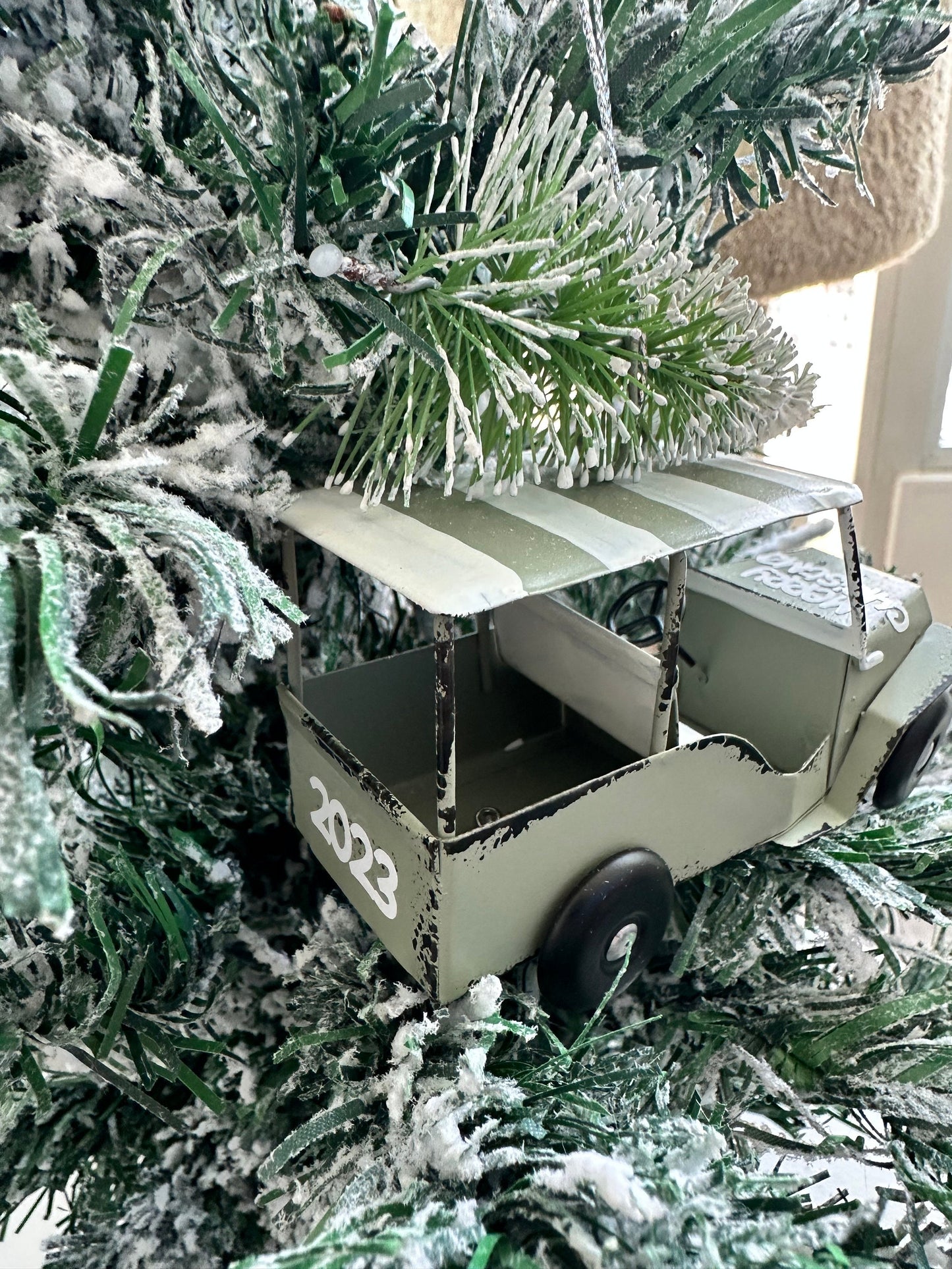 Rustic Golf Cart Ornament