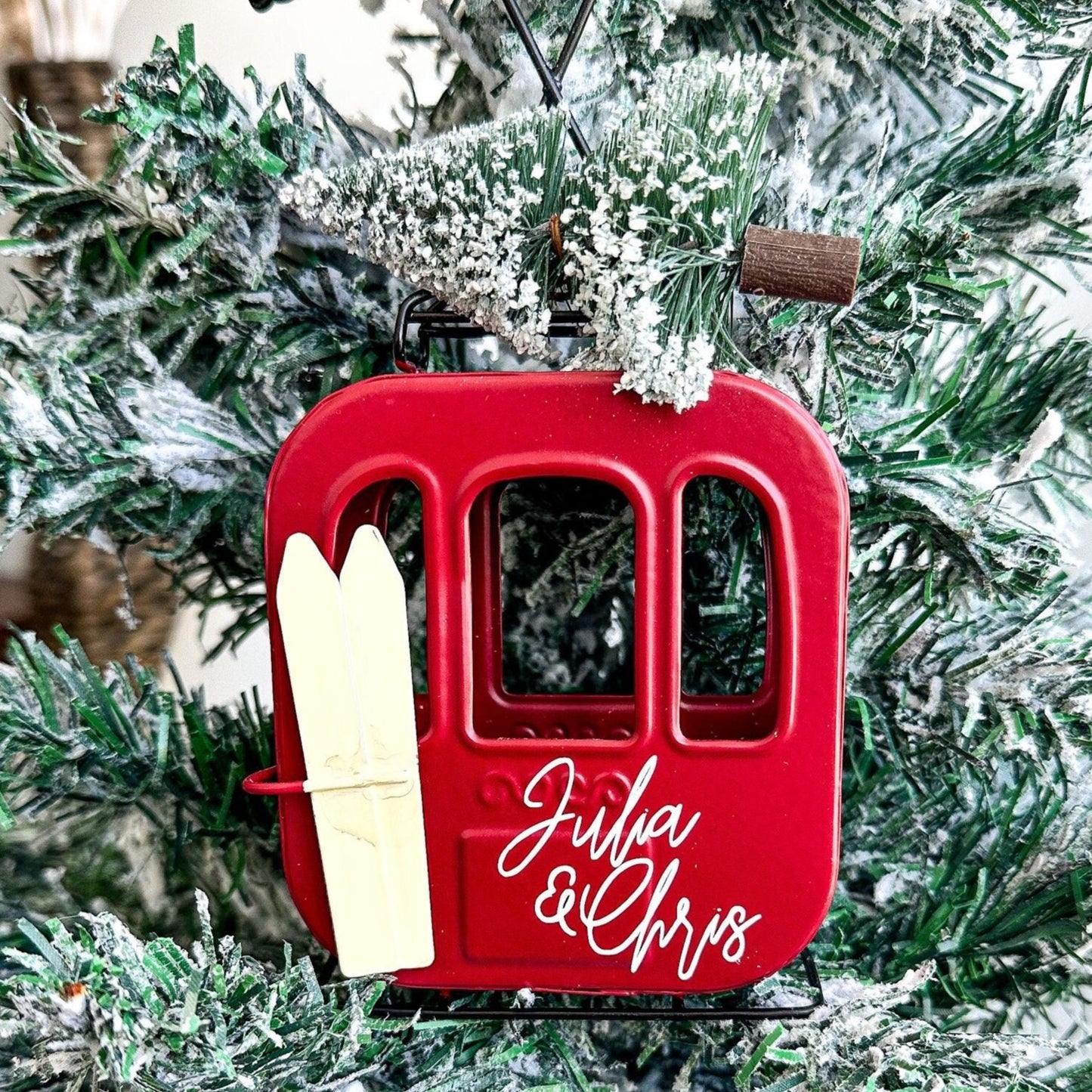 Rustic Ski Lift Ornament