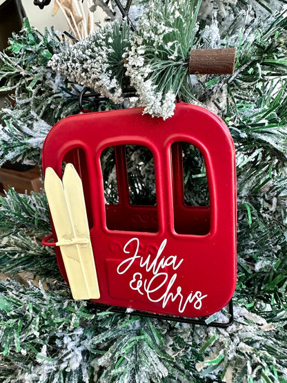 Rustic Ski Lift Ornament