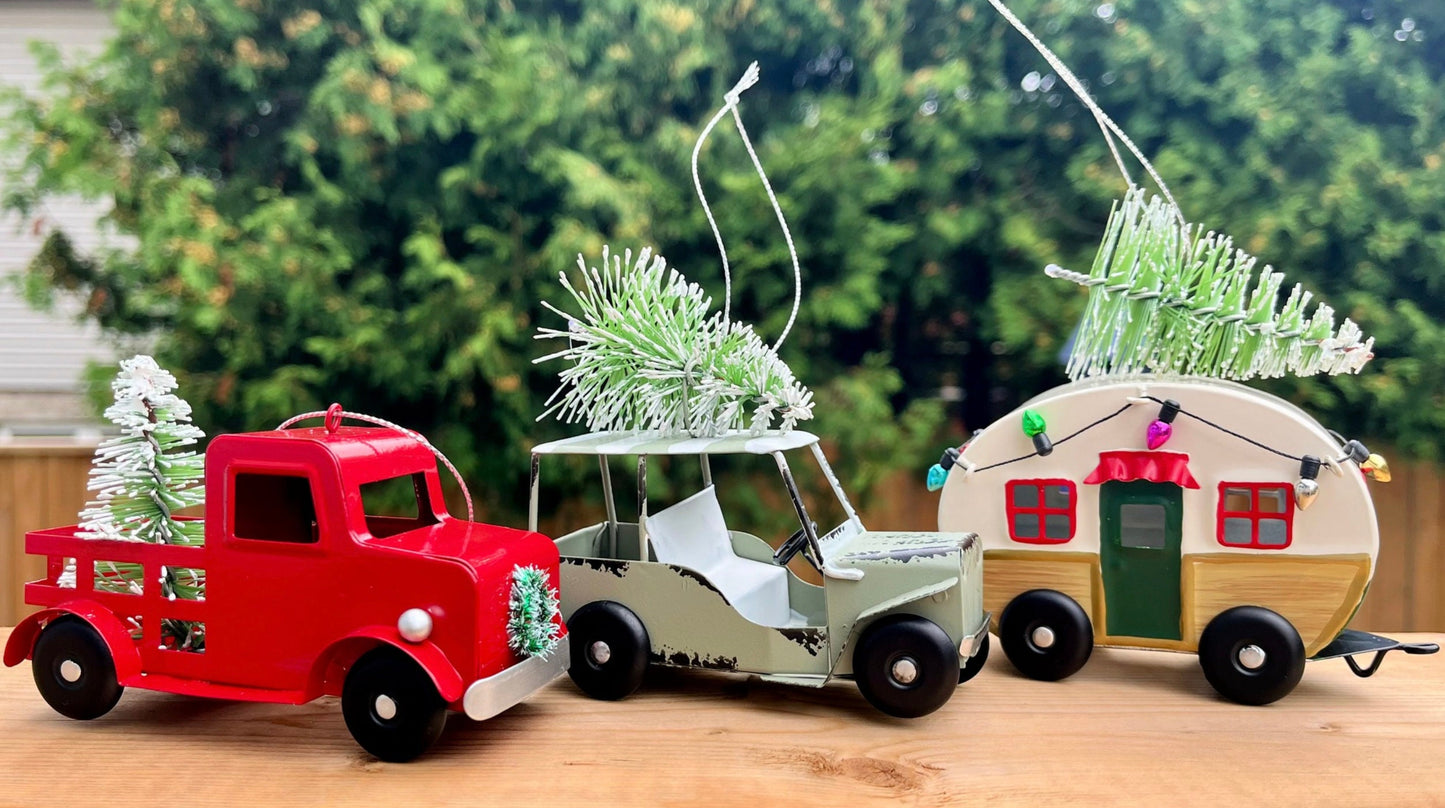 Rustic Golf Cart Ornament